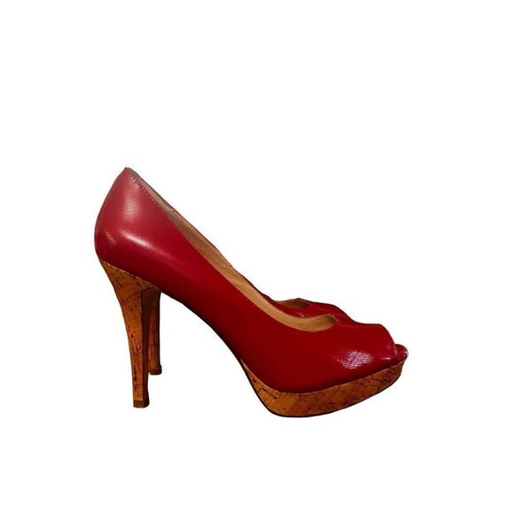 Antonio Melani Red Open Toe Pumps Size 9 - Picture 10 of 11